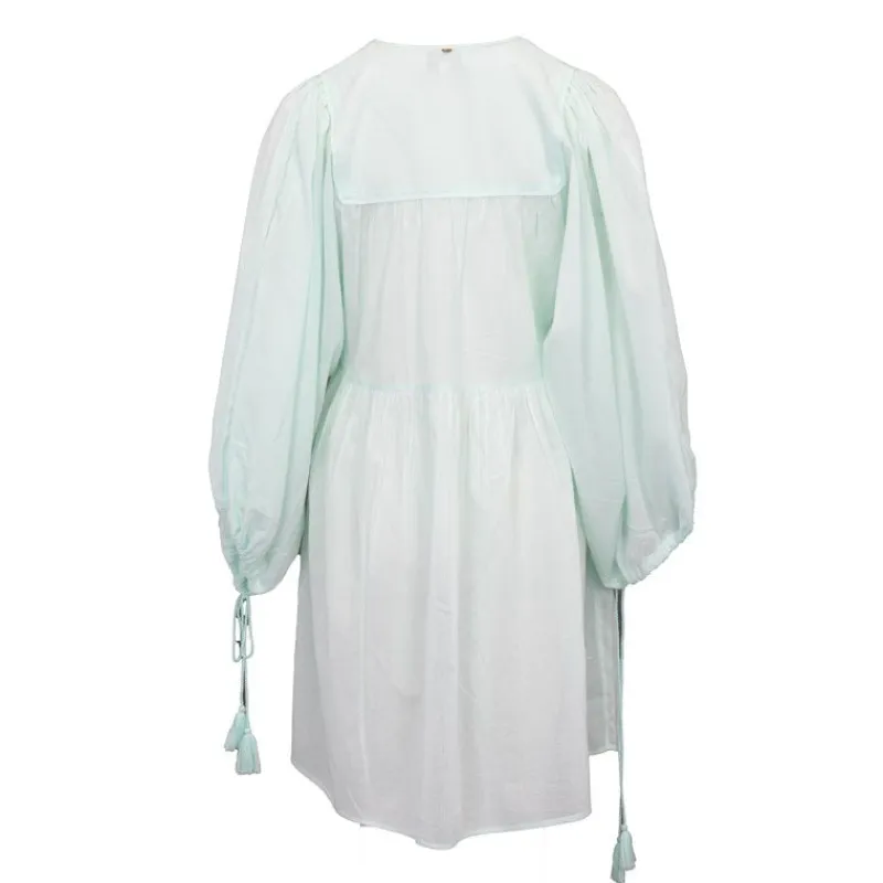 Clearance Robe hita manches longues à nouer couleur clair Femme Femme Jupe, Robe