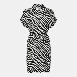 Hot Robe imprimé zèbre manches courtes Femme Femme Jupe, Robe