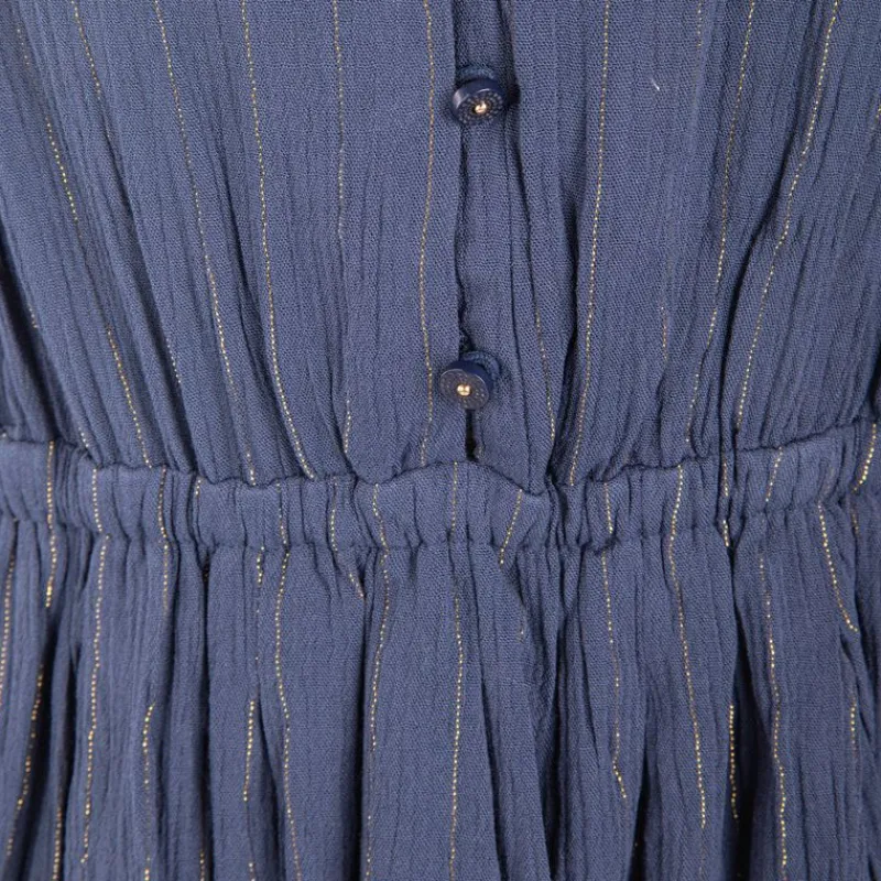 Sale Robe juana manches longues ajustée avec liseré doré Femme Femme Jupe, Robe