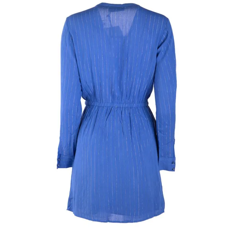 Robe juana manches longues ajustée avec liseré doré Femme Femme Jupe, Robe