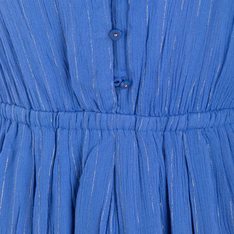 Robe juana manches longues ajustée avec liseré doré Femme Femme Jupe, Robe