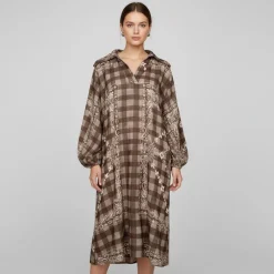 Clearance Robe kiki à carreaux avec imprimé Femme Femme Jupe, Robe