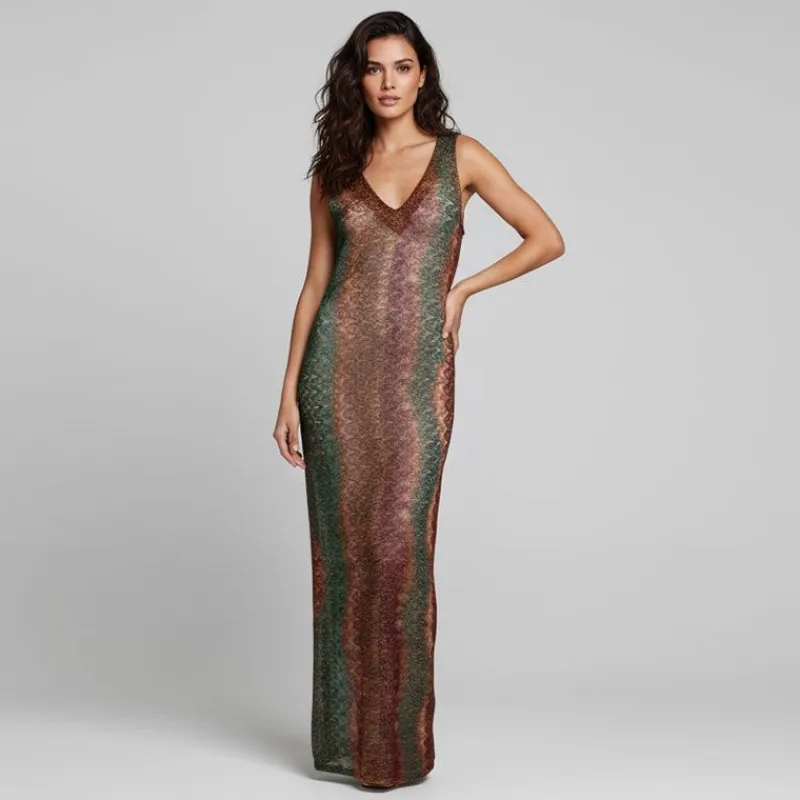 New Robe laly transparente col v plongeant Femme Femme Jupe, Robe