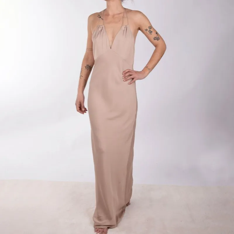 Discount Robe longue à bretelles dos nu Femme Femme Jupe, Robe