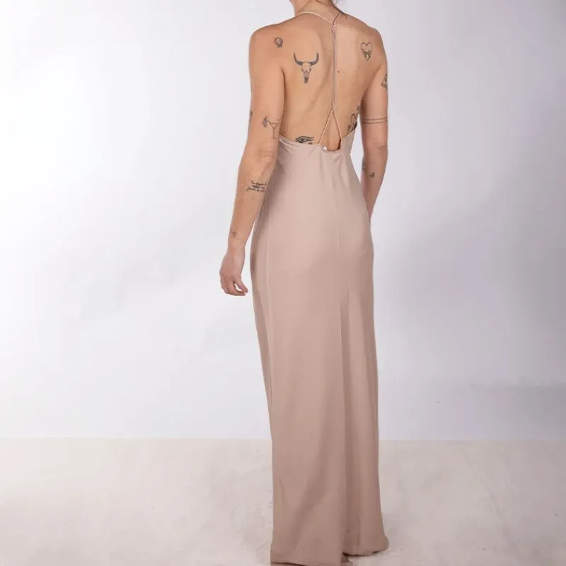 Discount Robe longue à bretelles dos nu Femme Femme Jupe, Robe