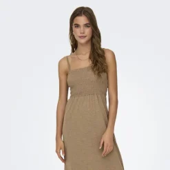 Online Robe longue à bretelles froncée poitrine Femme Femme Jupe, Robe