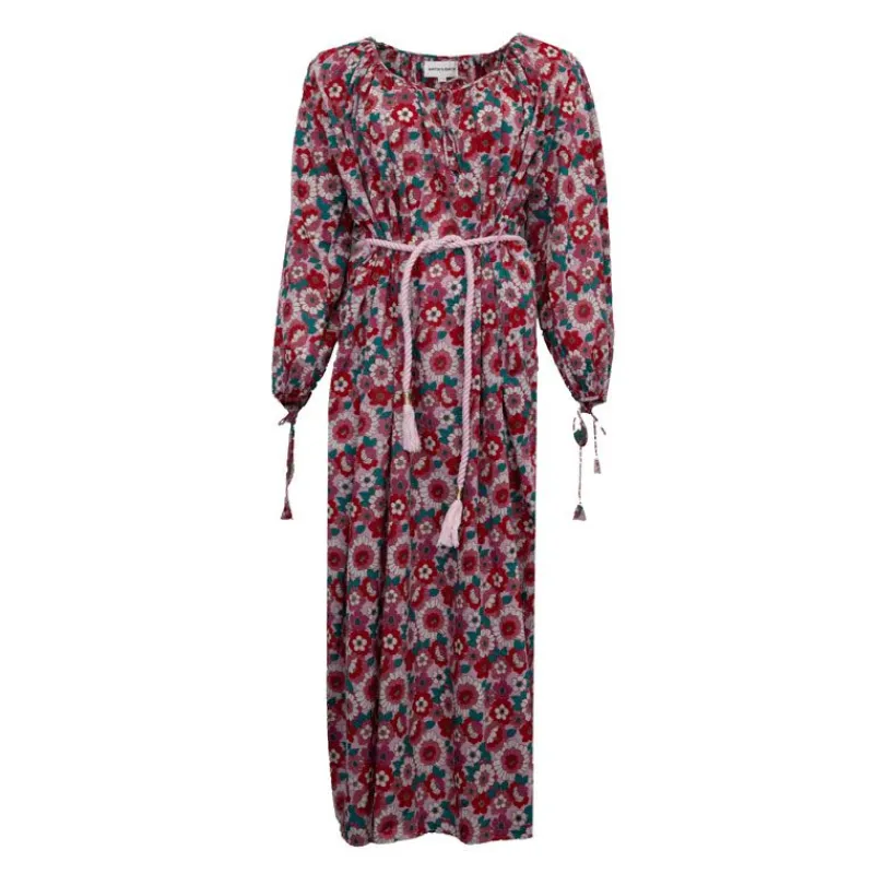 Robe longue blossom fleurie manches longues Femme Femme Jupe, Robe