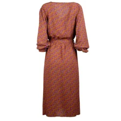 Best Robe longue ceinturée col V bouton poitrine yazzi brown Femme Femme Jupe, Robe