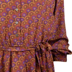 Best Robe longue ceinturée col V bouton poitrine yazzi brown Femme Femme Jupe, Robe