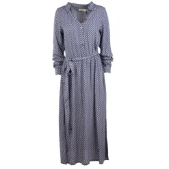 New Robe longue col chemise niko imprimé géométrique Femme Femme Jupe, Robe