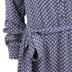 New Robe longue col chemise niko imprimé géométrique Femme Femme Jupe, Robe