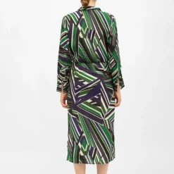 Sale Robe longue effet portefeuille col V rheda manches longues Femme Femme Jupe, Robe