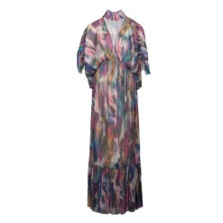 Discount Robe longue kyo col cheminée imprimé coloré Femme Femme Jupe, Robe