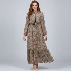 Clearance Robe longue multicolor fleurie bohème Femme Femme Jupe, Robe