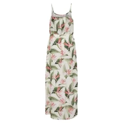 Clearance Robe longue sans manche col rond motif fleurs tropicales Femme Femme Jupe, Robe