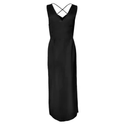 Clearance Robe longue sans manches uni fendue col v cordon Femme Femme Jupe, Robe