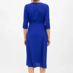 Clearance Robe manches 3/4 col v roxane bleu vibrant Femme Femme Jupe, Robe