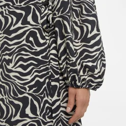 Online Robe manches ballons col V à motif Femme Femme Jupe, Robe