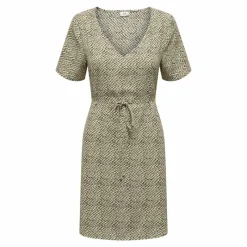 Clearance Robe manches courtes col v cordon d'attache imprimé Femme Femme Jupe, Robe