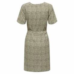 Clearance Robe manches courtes col v cordon d'attache imprimé Femme Femme Jupe, Robe