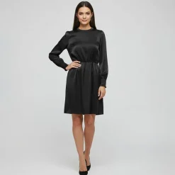 Clearance Robe manches longues cocktail e satinée Femme Femme Jupe, Robe