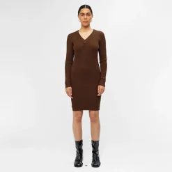 Sale Robe manches longues col V OBJAE THESS Femme Femme Jupe, Robe