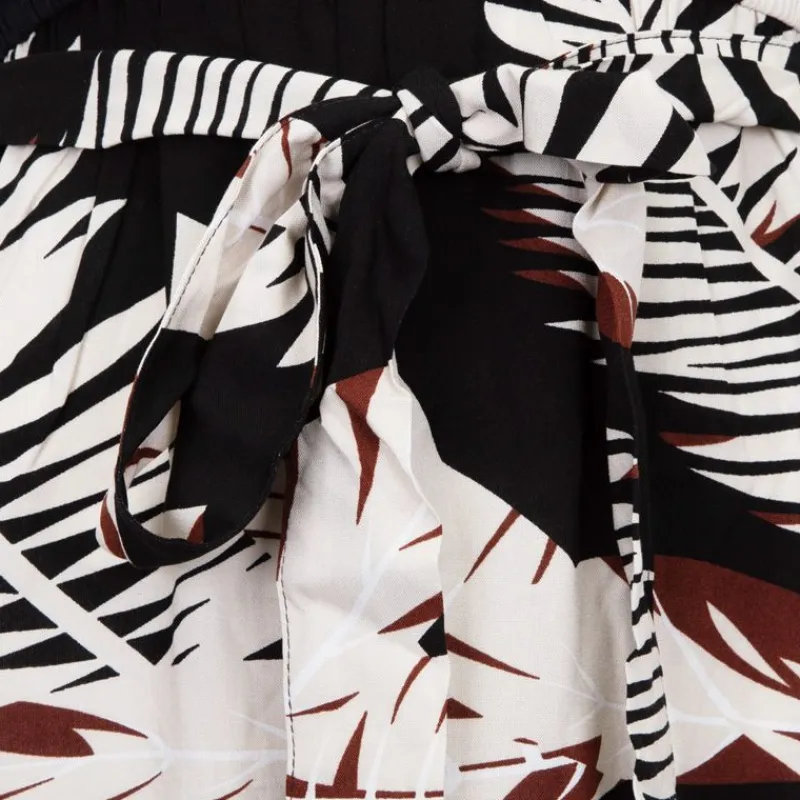 Hot Robe maxi à bretelles imprimé feuilles Femme Femme Jupe, Robe