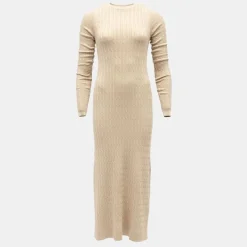 Sale Robe maxi maille torsadée col rond Femme Femme Jupe, Robe