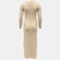 Sale Robe maxi maille torsadée col rond Femme Femme Jupe, Robe