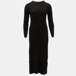 Hot Robe maxi maille torsadée col rond Femme Femme Jupe, Robe