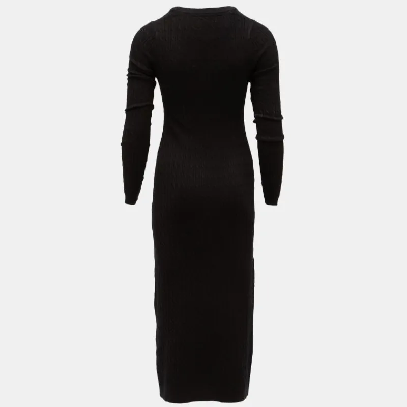 Hot Robe maxi maille torsadée col rond Femme Femme Jupe, Robe