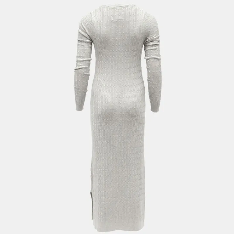 Discount Robe maxi maille torsadée col rond Femme Femme Jupe, Robe