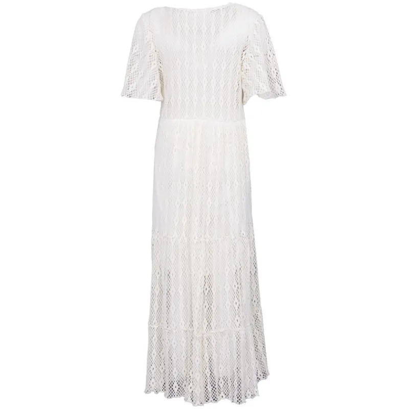 Best Robe miami dentelle manches courtes col v Femme Femme Jupe, Robe