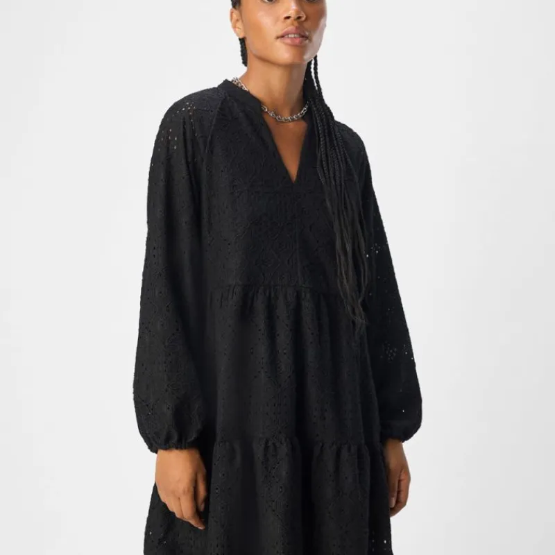 Outlet Robe midi Gia oversize col V broderie anglaise Femme Femme Jupe, Robe