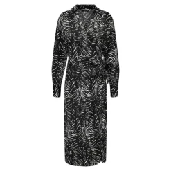 Robe midi manches longues col chemise ceinture imprimé Femme Femme Jupe, Robe