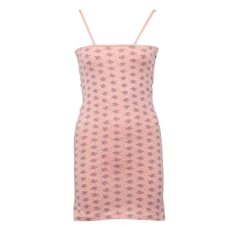 Hot Robe nuisette coton saumon avec col à dentelle Femme Femme Lingerie De Nuit