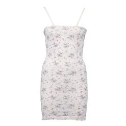 Clearance Robe nuisette en coton bretelles délicates avec fleurs Femme Femme Lingerie De Nuit