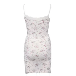 Clearance Robe nuisette en coton bretelles délicates avec fleurs Femme Femme Lingerie De Nuit