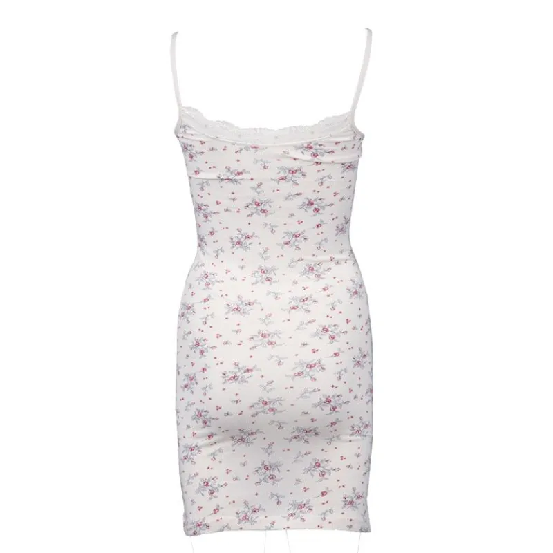 Clearance Robe nuisette en coton bretelles délicates avec fleurs Femme Femme Lingerie De Nuit