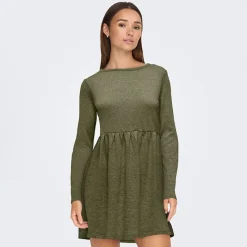 Hot Robe patineuse manches longues col ras de cou Femme Femme Jupe, Robe