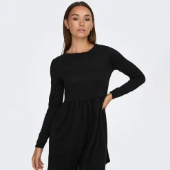 Sale Robe patineuse manches longues col ras de cou Femme Femme Jupe, Robe