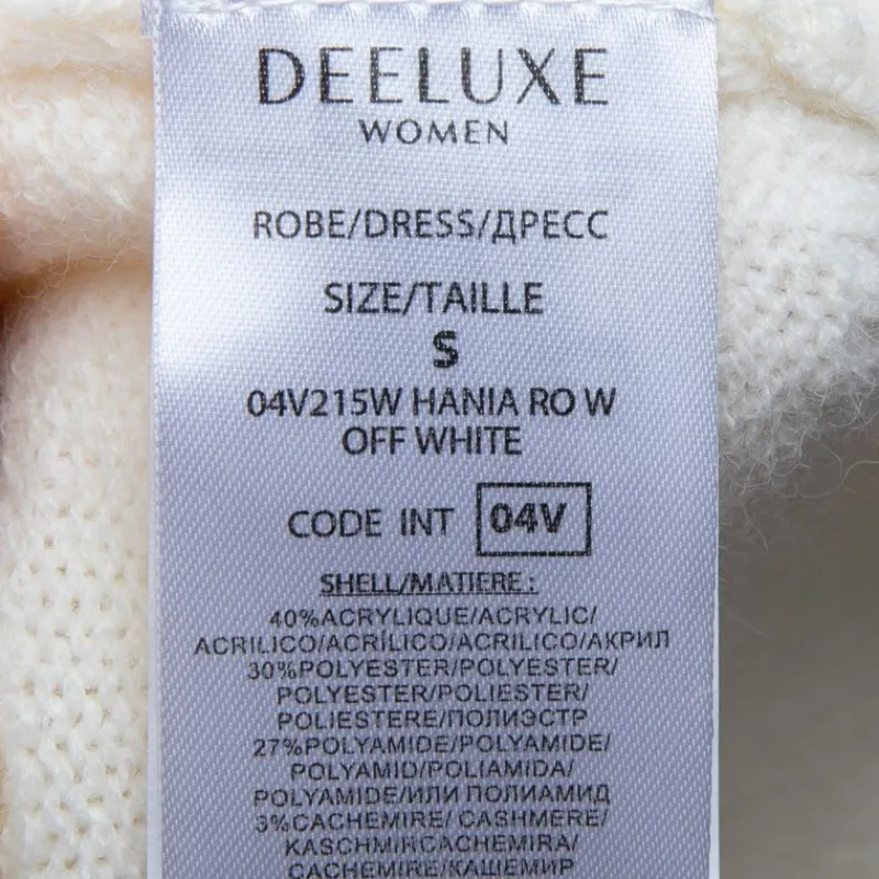 Hot Robe pull hania crème col montant à bouton Femme Femme Jupe, Robe