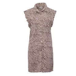 Discount Robe sally aop leopard creamy js23-314-03 Femme Femme Jupe, Robe