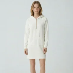 Best Robe sweat à capuche zippée avec ilitilaes brodées Femme Femme Jupe, Robe