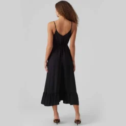 Online Robe unie à fines bretelles longueur midi volant Femme Femme Jupe, Robe