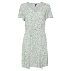 Discount Robe verte manches courtes à petites fleurs Femme Femme Jupe, Robe