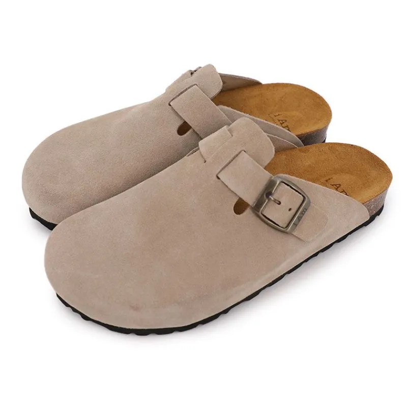 Hot Sabots en cuir lisse daim à boucle Femme Femme Tongs, Mules
