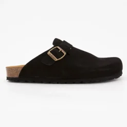 Discount Sabots en cuir lisse daim à boucle Femme Femme Tongs, Mules