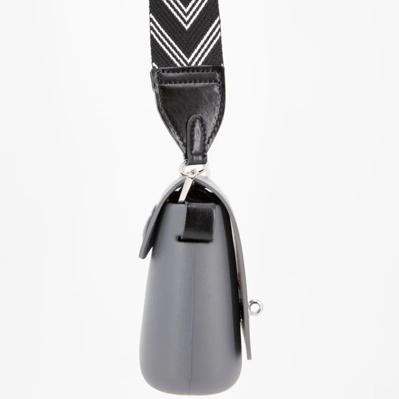 Sac à main bandoulière amovible rabat fermoir tourniquet Femme Femme Sac