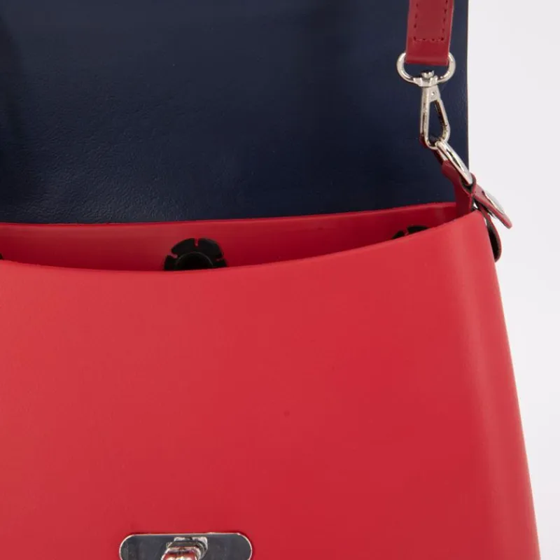 New Sac à main bandoulière amovible rabat fermoir tourniquet 24x20x6cm Femme Femme Sac